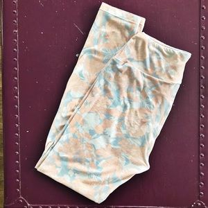 LuLaRoe | Blue & Pink Floral Leggings | OS